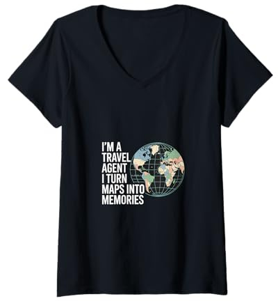 Donna I'm A Travel Agent I Turn Maps Into Memories |- Maglietta con Collo a V