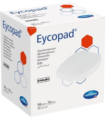 Hartmann Set di 50 EYCOPAD non sterile garza oculare 70 cm x 85 mm