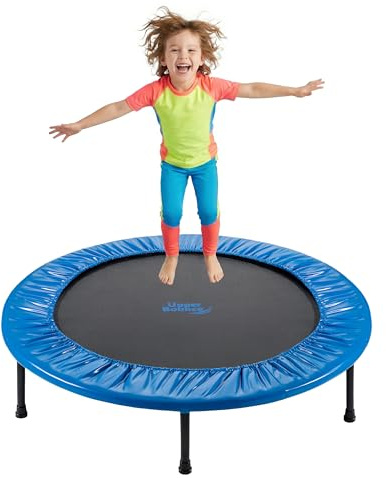 Machrus Upper Bounce Mini Trampoline for Adults- Rebounder Exercise Fitness Indoor Trampoline- Small Rebounder Trampoline with Safety Padding, Double Foldable Personal Trampoline with Travel Bag