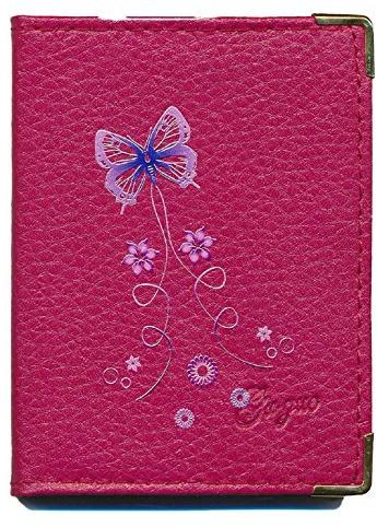 Syl'la Pochette Etui Porte Cartes bancaire, Credit, fidélité - pour 24 Cartes (Papillon - Rose)