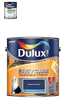 Dulux Quick Dry Eggshell Paint, 750 ml (Pure Brilliant White) Easycare Washable and Tough Matt (Sapphire Salute)