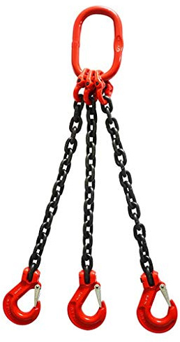 3 Way Lifting Chain Sling with Sling Hooks, Sling Chain for Lifting 3 Ton (6613Lbs) Capacity Sling Chain for Mining, Machinery, Ports, Building, etc. (Color : 3T, Size : 1m)