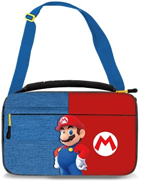 PDP Gaming Offiziell Lizenziert Switch Commuter Case - Mario - Semi-Hardshell PRotection - PRotective PU Leather - Holds 14 Games and Console - Works mit Switch OLED and Lite - Fine für Kids / Travel