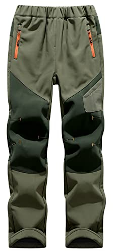 Maeau Softshellhose Kinder Gefüttert Skihose Schneehose Jungen Mädchen Wanderhose Outdoorhose Kinder Wasserdicht Winter Trekkinghose Kinder Regenhose Gefüttert Kinder Arbeitshose Mädchen Jungen