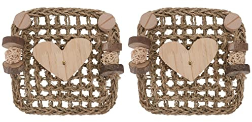 POPETPOP 2 Stücke Zubehör Gras Schweine Matte Aktivität Spielzeug Zähne Guinea Seegras Ball Spielen für Rabbin Bett Käfig Stil Natürliche Haustier Zahn Reinigungszone Kaninchen