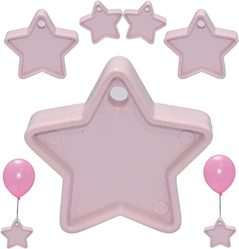 Gudfader stjärnformad ballong vikt plastballonger vikter återanvändbara helium färgglada ballongvikter för fester födelsedag firande dekoration (babyrosa, 12 stycken)