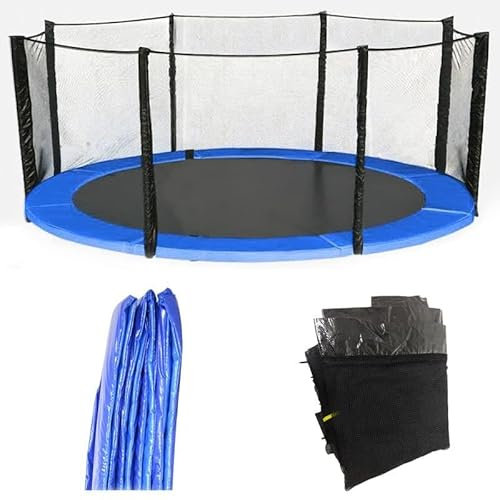 Blümme Trampolin Randabdeckung und Netz 427cm für 8 Stangen, Federabdeckung Sicherheitsnetz - Set, Randschutz Ersatznetz Gartentrampolin Ersatzteile