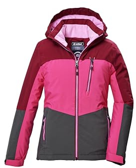 killtec KOW 354 GRLS JCKT, funktionell jacka för flickor med huva och snöskydd, rosa,