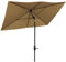 Outsunny 2 x 3(m) Garden Parasol Umbrella, Rectangular Outdoor Market Umbrella Sun Shade with Crank & Push Button Tilt, 6 Ribs, Aluminium Pole, Brown