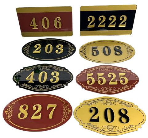 Número de casa acrílico personalizado, placa de puerta de habitación de hotel personalizada, señal de número de habitación de hotel