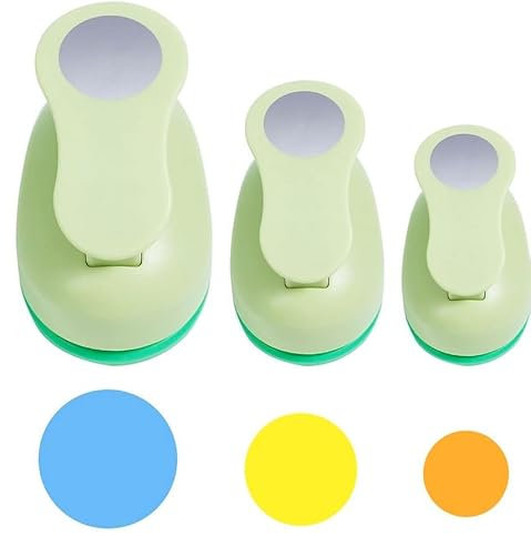 UCEC Circle Punch Set - Paper Punches for Crafts, Circle Cutter Punch With Different Sizes (25mm, 15mm, 10mm), Paper Hole Punch for Crafting Scrapbooking Cards Arts and DIY - Versatile Craft Tool