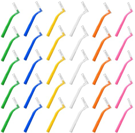 OHREN 30 Stück Interdentalbürsten mit Überzug, Zahnzwischenraumbürsten zur Reinigung und Erhaltung der Mundgesundheit (6 Farben)