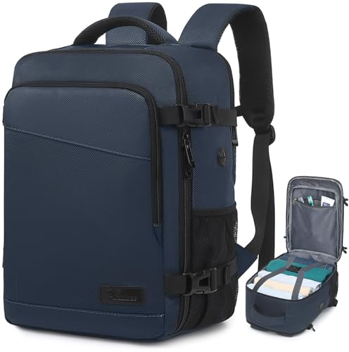 Yankony Sac a Dos Voyage Cabine Avion 40x20x25 pour Ryanair Sac de Voyage Résistant à l'eau & à Rayures Diagonales Homme Bagages Cabine sous Siège Femme sac à dos 45x36x20 pour Easyjet