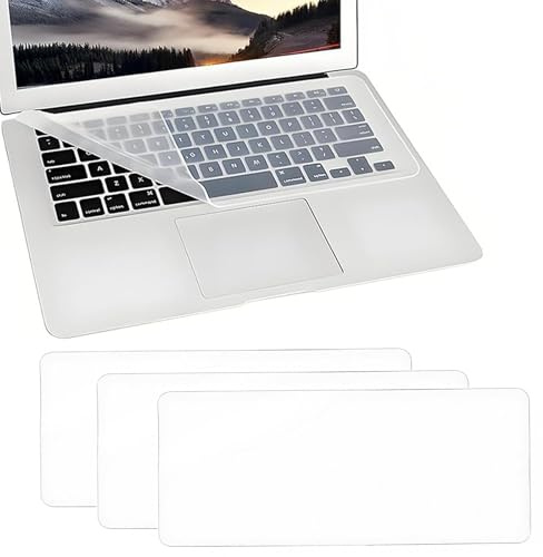 XENQITO 3 Pcs Film Protecteur de Clavier en Silicone Transparent Universel Compatible, Silicone Keyboard Protector Film avec Ordinateur Portable 15-17 Pouces Ordinateur Portable, Netbook (Transparent)
