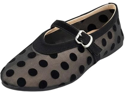 HTNEDNST Bailarinas para mujer, cómodas, transpirables, ligeras, cómodas, planas, zapatos de verano, suaves, de tela cerrada, elegantes zapatos de boda, A6 negro., 36 EU
