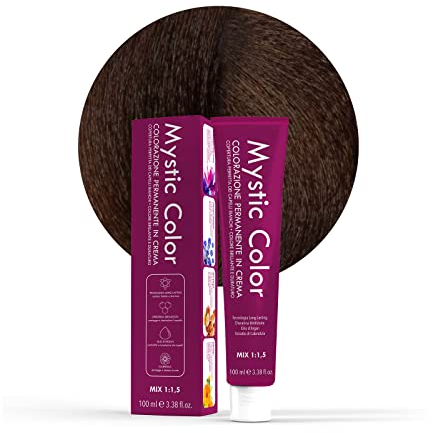 Mystic Color - Colore Castano Cacao 4.7 - Tinta per Capelli - Colorazione Professionale in Crema a Lunga Durata - Con Cheratina Idrolizzata, Olio di Argan e Calendula - 100 ml