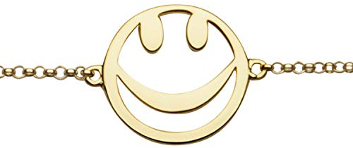 Nana Kay Damen-Armband Smiley Gold 19 cm Länge 925 Sterling Silber