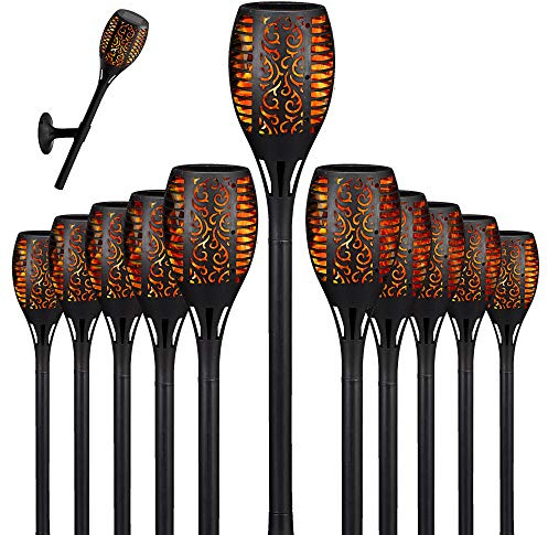 Set di 12 torce a LED a energia solare, circa 58 cm, lampada da parete