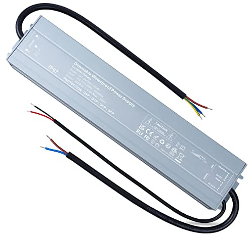 REYLAX LED Trafo 24V Dimmbar Wasserdicht 100W 4.16A Treiber Transformator 230V auf 24V DC Gleichstrom Driver Konstantspannung IP67 Netzteil Power Supply für Niedervolt Streifen