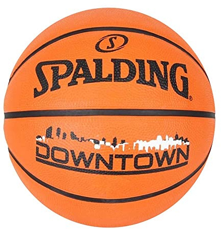 Spalding Downtown - Pallone da basket in gomma, misura 7, colore: Nero
