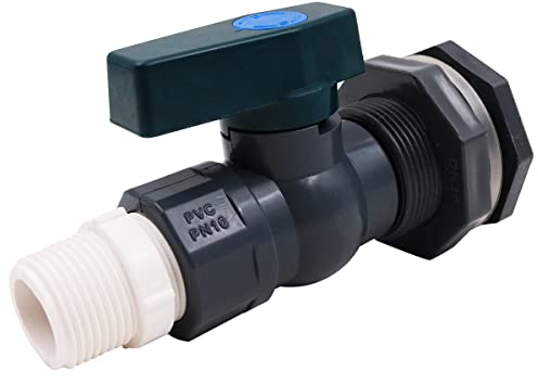 WANGCL Kit de robinet de barre de pluie en PVC de 2,5 cm avec adaptateur de raccord de cloison pour réservoirs d'eau, aquariums, baignoires, piscines