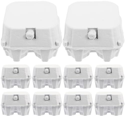 Alipis 50Pcs Paper Egg Cartons 4 Count Egg Tray Holder Recycled Cardboard Chicken Packaging Fresh Storage Organizer