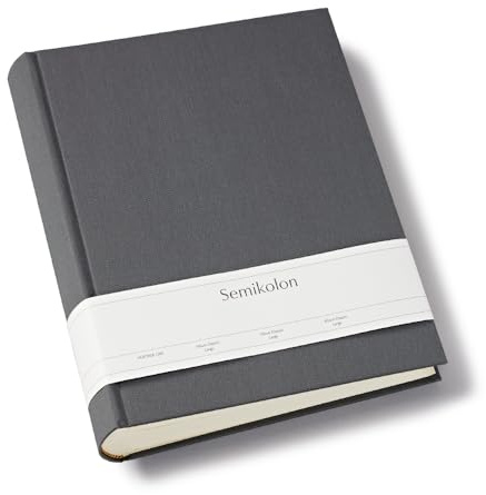 Semikolon 369959 Photo album Classic Large - 24.5 x 30.5 cm - 130 pages cream, for 260 photos - lava stone grey