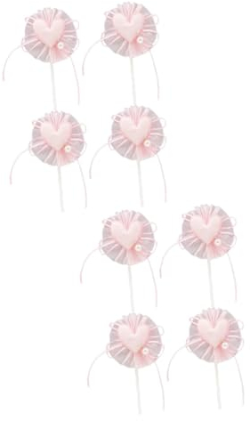 8 st cake topper cake picks cupcake frukt tårta bröllopsceremoni dekorationer Alla hjärtans dag Pappers frukt tårt dekorationer glass papperskopp hängande pärlor topp hatt dessert