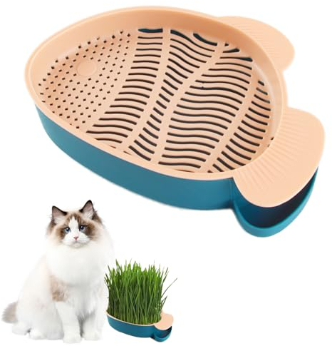 RosyFate Plateau Herbe à Chat, Hydroponique Pot, Kit de Culture Herbe à Chat, Pot de Germination Herbe à Chat, Planteur d'herbe À Chat Hydroponique sans Sol