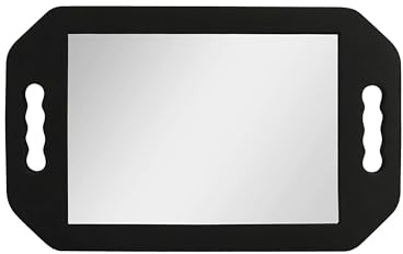 NM BEAUTY Square Foam Mirror Black, Double Handle, Lightweight Design for Professional Barbers and Salon use- Pack of 2