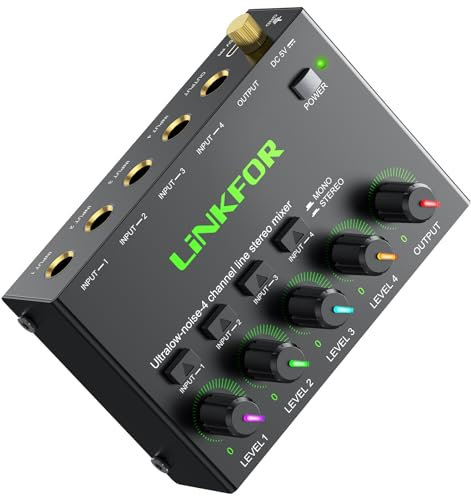 LiNKFOR Mini Mixer Audio Stereo (Con RGB 4X1)