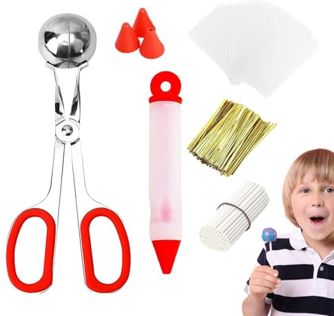 Lollipop Making Kit, Lollipop Making Kit Cake Pop Tillbehör, pinnar, väskor | Cake Ball Maker Kit för bröllop, födelsedag, eftermiddagste
