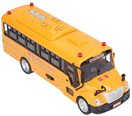 Stylebest Yellow School Bus Model Toy with Lights and Sound for Educational Play for Children Ages 3+, Heavy Duty Plastic Toy
