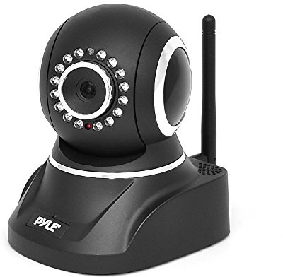 Pyle Indoor Wireless Security IP Camera - 1mp HD 720p Home WiFi Nanny Remote Video Monitor - Electronic Motorized Rotating PTZ Pan Tilt Network Surveillance, Voice Mic Audio for Mobile & PC - PIPCAM8