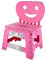 Helperfect 2in1 Klappbarer Kinderstuhl klein mit Rückenlehne & Tritthocker - Stabiler Tritt, sicherer Sitz, kinderleichte Handhabung (Rosa/Pink)