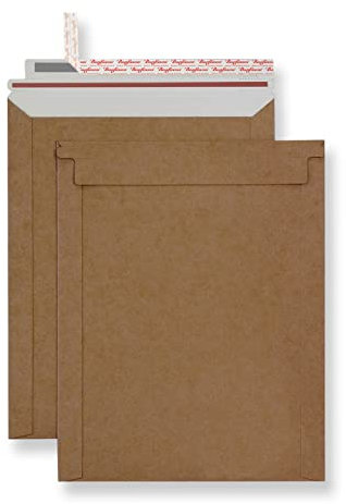 Bonfasvo Rigid Mailers 30 Pack 9.25 x 11.75 inches Brown Self Seal Stay Flat Bulk Cardboard Kraft No Bend Mailers Peel and Seal for Document Photos Pictures Papers Files CD