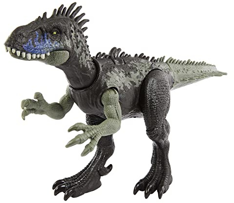 JURASSIC WORLD Wild Roar Dryptosaurus - Spielzeugdinosaurier mit Brüllgeräuschen und Angriffsbewegungen, mit Track-Code für Augmented Reality-Erlebnisse, für Kinde ab 4 Jahren, HLP15