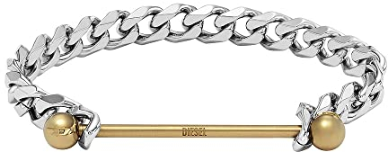 Diesel Armband Für Männer Stahl, Länge: 180mm, Breite: 8.5mm Silber Edelstahlarmband, DX1410931