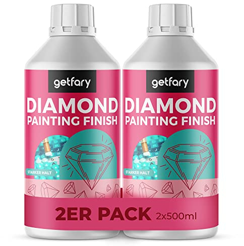 getfary Diamond Painting Finish 2X 500ml - Transparente Diamant Painting Versiegelung für bis zu 32 Bilder (50x50cm)