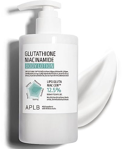 APLB Glutathion Niacinamide Lotion pour le corps | Lip Gluta Niac CEN™ 12,5 % 10,14 FL.OZ/Soin de la peau coréen, hydratation longue durée, revitalisation pour les personnes et amélioration de la