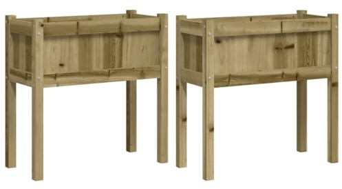 vidaXL Odlingslådor 2 st med ben impregnerad furu, hög odlingslåda, odlingskruka, blomkrukor, höga odlingslådor, odlingskrukor, blomkruka