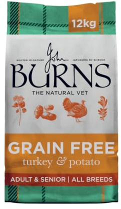 Burns Pet Nutrition Complete Dry Hypoallergenic Dog Food For Sensitive Dogs - Turkey and Potato 12 kg