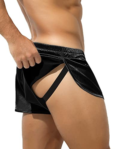 Casey Kevin Boxer Homme Sexy, Caleçon Confort à Fente Latérale sous-Vêtement, Jockstrap String Homme Pantalon/Pyjama/Sport