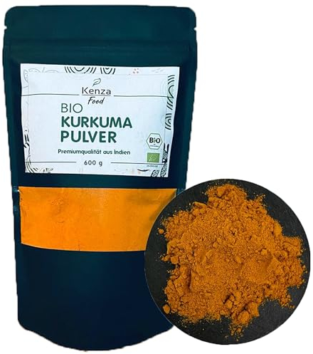 Kurkuma gemahlen BIO 600 g | fein gemahlen | BIO-Qualität | Kurkuma Pulver | gelber Ingwer | goldene Milch | 100% Bio, Naturrein & Geschmacksexplosion