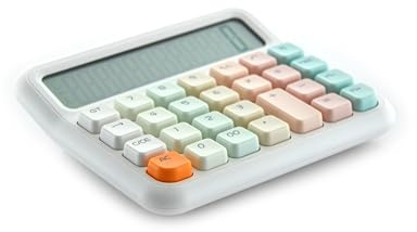 Calculadora Soft con Botones XXLde Gran suavidad, 12 dígitos, LCD, Funciona con Baterías, Base Antideslizante y Gran Tamaño Ideal para la Oficina y Home Office by Office Box (Blanco)