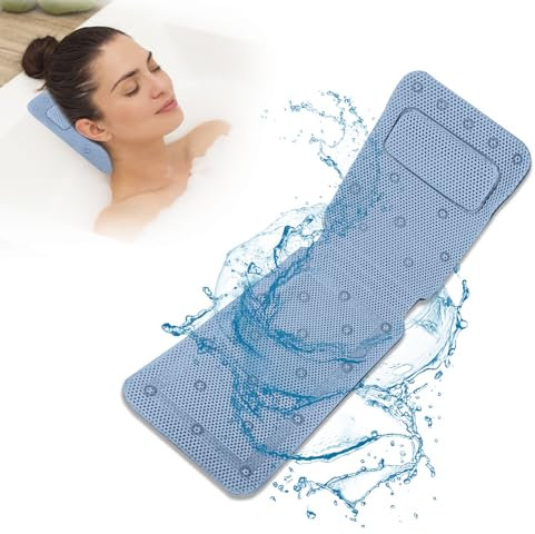 Sonhomay Coussin de bain intégral pour baignoire, respirant, antidérapant, avec 30 ventouses, accessoires de baignoire