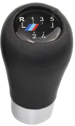 Amazleer 5-Gang Schaltknauf für B-M-W, Schwarzer Handball, Universal Knauf Kompatibel mit E30, E36, E46, E34, E39, 25117896031