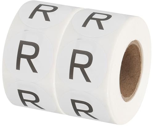 PATIKIL 2Rouleau/Total 1000Pcs Lettre R Étiquettes d'Inventaire 1 Pouce