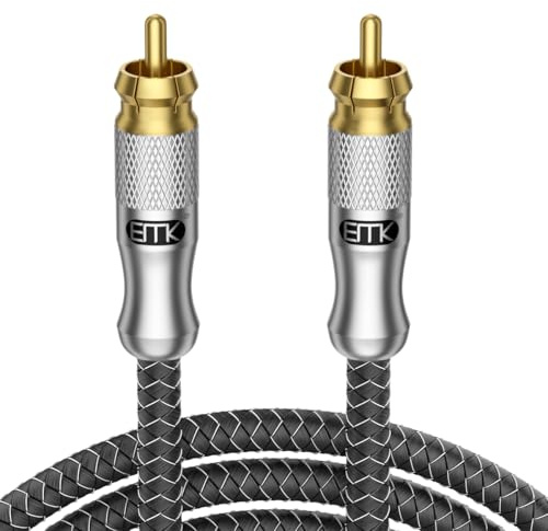 EMK Cable RCA Cable Subwoofer Cables Audio Coaxial Macho Rca a Cinch (12 m)