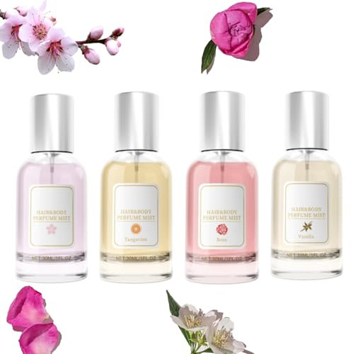 Pheromon Parfum Woman, Haarparfüm Für Frauen, Nourishing and Hydrating Hair, Lang Anhaltender Pheromon Parfüm, Haar- Und Körperduft, Selbstvertrauen Stärken (4 pcs)